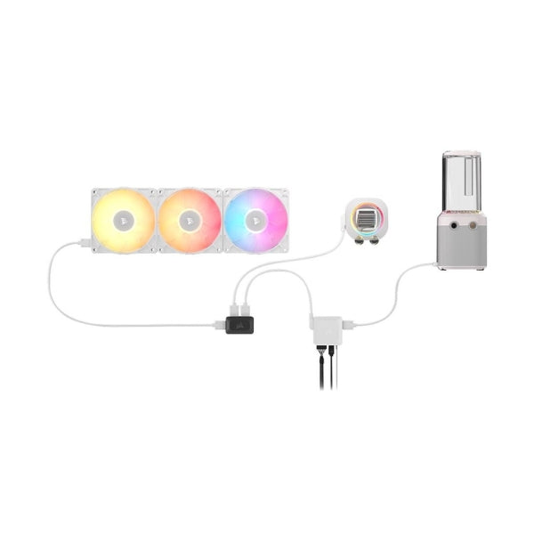 Enfriador-Líquido-Corsair-iCUE-LINK-XH505i-RX-360-RGB-360mm-Hard-Tube-Kit-Blanco