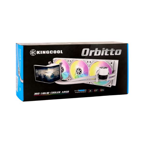 Enfriador-Líquido-KingCool-Orbitto-LCD-360mm-All-in-One-Blanco