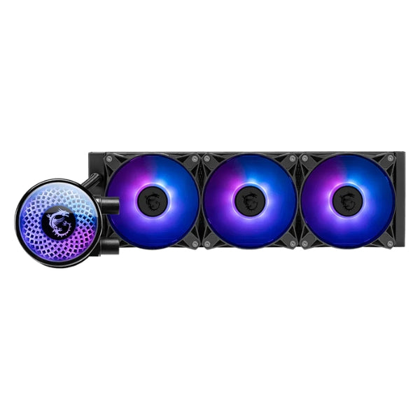 Enfriador - Liquido - MSI - MAG - CoreLiquid - A12 - 360 - ARGB - TDP - 250W - 3 - Pines - Intel - LGA1700 - 1851 - AMD - AM4 - AM5 - Negro-vista 3