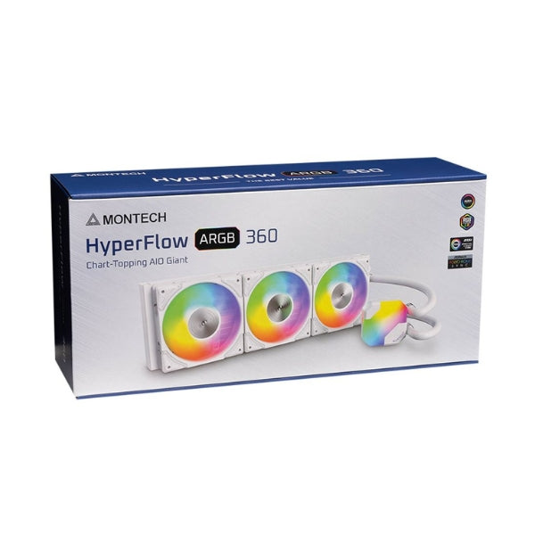 Enfriador-Líquido-Montech-HyperFlow-ARGB-360mm-All-in-One-Blanco