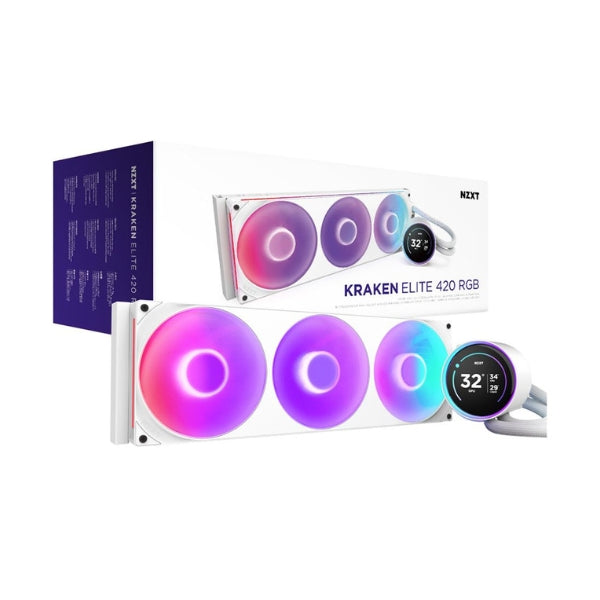 Enfriador-Líquido-NZXT-Elite-420-RGB-V2-420mm-All-in-One-Blanco