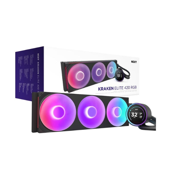 Enfriador-Líquido-NZXT-Elite-420-RGB-V2-420mm-All-in-One-Negro