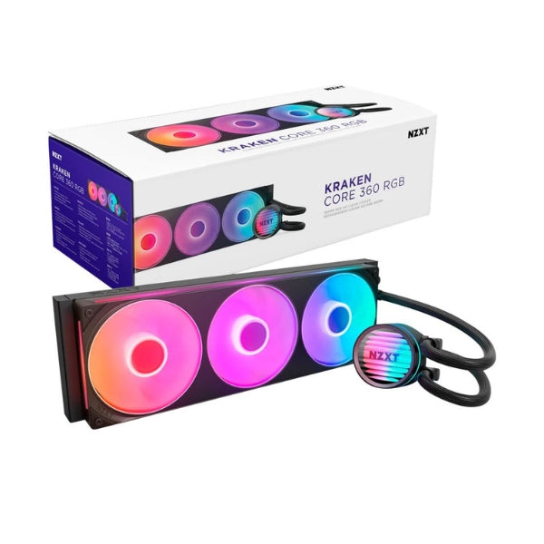 Enfriador-Líquido-NZXT-Kraken-Core-RGB-360mm-All-in-One-Negro