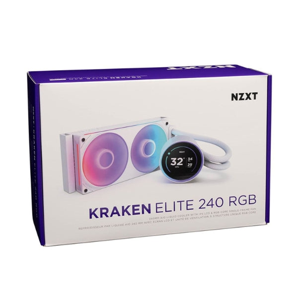 Enfriador-Líquido-NZXT-Kraken-Elite-RGB-240mm-All-in-One-Blanco