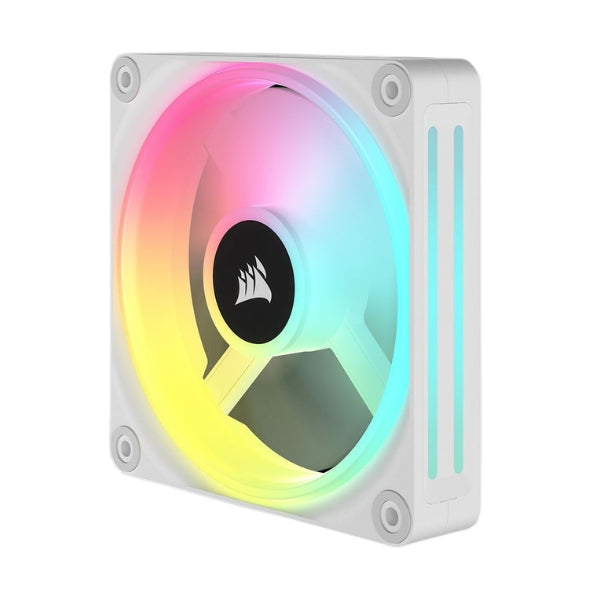 Fan-Cooler-Corsair-iCUE-LINK-QX120-Magnetic-Dome-Bearing-120mm-PWM-Blanco-RGB-3-Pack