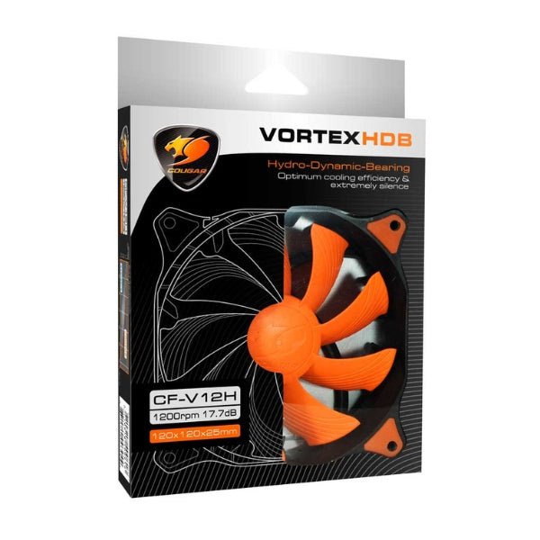 Fan-Cooler-H,E,C,-Cougar-CFV12H-Hydro-Dynamic-Bearing-120mm-Negro-Naranja
