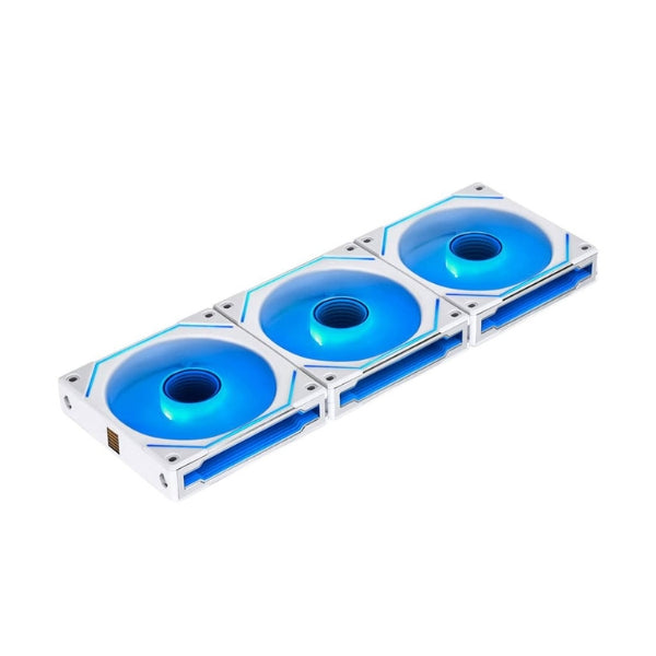 Fan-Cooler-Lian-Li-UNI-FAN-SL-INF-LCD-FLEX-Reverse-Blade-Fluid-Dynamic-Bearing-120mm-Blanco-RGB-3-Pack