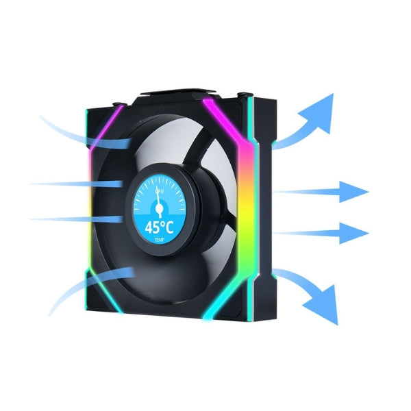 Fan-Cooler-Lian-Li-UNI-FAN-SL-Wireless-LCD-Fluid-Dynamic-Bearing-120mm-Negro-RGB