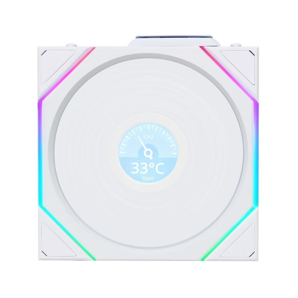 Fan-Cooler-Lian-Li-UNI-FAN-TL120-V2-LCD-Wireless-Fluid-Dynamic-Bearing-120mm-Blanco-RGB