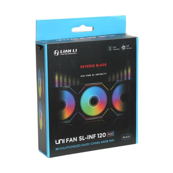 Fan-Cooler-Lian-Li-Uni-Fan-Reverse-SL-Infinity-Fluid-Dynamic-Bearing-120mm-Negro-RGB