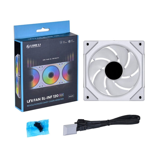 Fan-Cooler-Lian-Li-Uni-Fan-SL-Infinity-Fluid-Dynamic-Bearing-120mm-Blanco-RGB