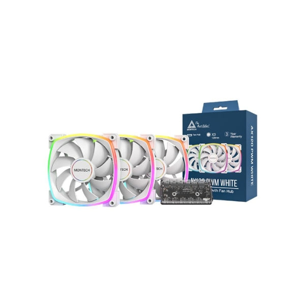 Fan-Cooler-Montech-AX120-Rifle-Dynamic-Bearing-120mm-Blanco-RGB-3-Pack