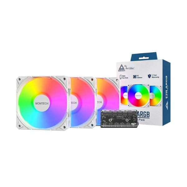 Fan-Cooler-Montech-E28-ARGB-Fluid-Dynamic-Bearing-120mm-Blanco-ARGB-3-Pack