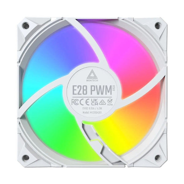 Fan-Cooler-Montech-E28-ARGB-Fluid-Dynamic-Bearing-120mm-Blanco-ARGB