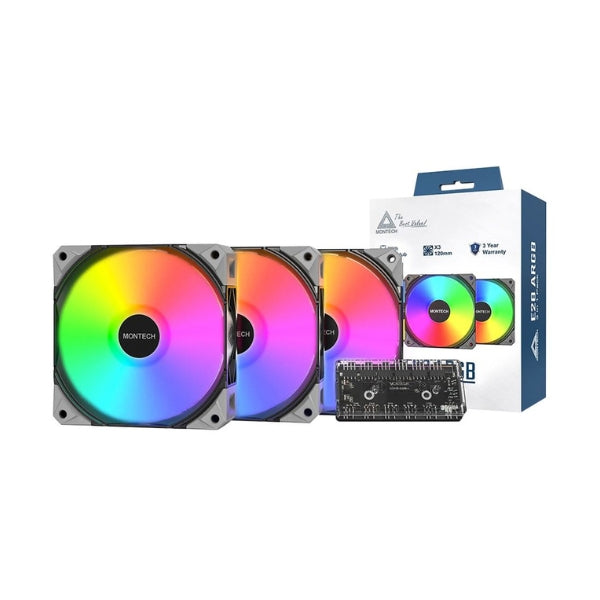 Fan-Cooler-Montech-E28-ARGB-Fluid-Dynamic-Bearing-120mm-Negro-ARGB-3-Pack