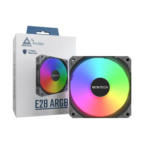 Fan-Cooler-Montech-E28-ARGB-Fluid-Dynamic-Bearing-120mm-Negro-ARGB