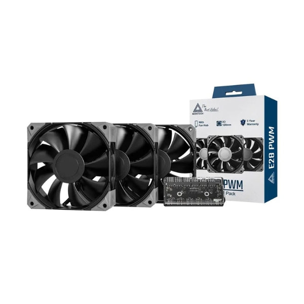 Fan-Cooler-Montech-E28-PWM-Fluid-Dynamic-Bearing-120mm-Negro-3-Pack