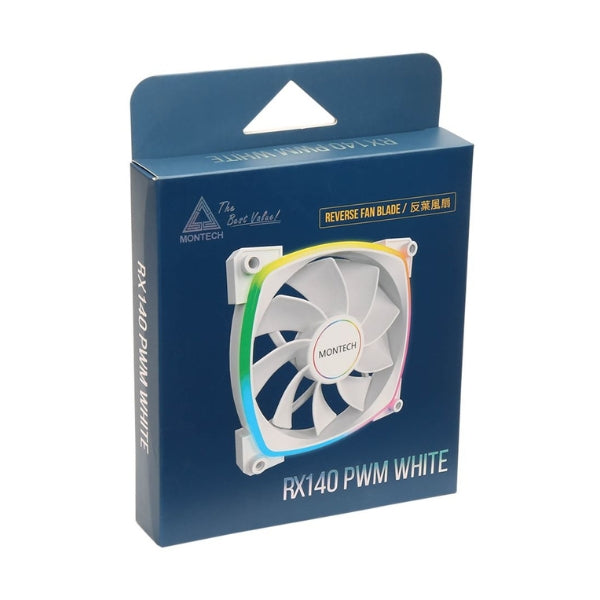 Fan-Cooler-Montech-RX140-ARGB-Reversed-Rifle-Bearing-140mm-Blanco-ARGB