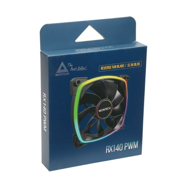Fan-Cooler-Montech-RX140-ARGB-Reversed-Rifle-Bearing-140mm-Negro-ARGB