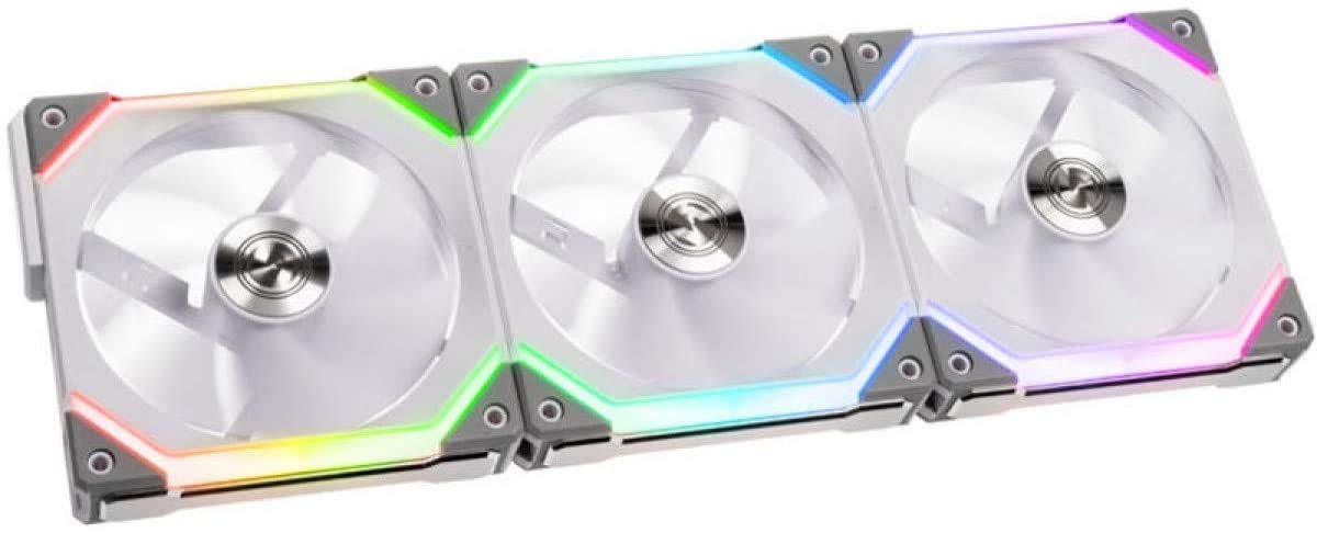 Fan-cooler-ARGB-Lian-Li-UNI-FAN-SL120-cadena-margarita-blanco-diagonal2