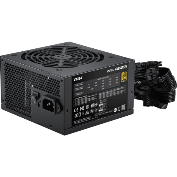 Fuente - de - Poder - MSI - MAG - A650GN - II - 650W - 80 - Plus - Gold - Active - PFC - PCIe - Negro-