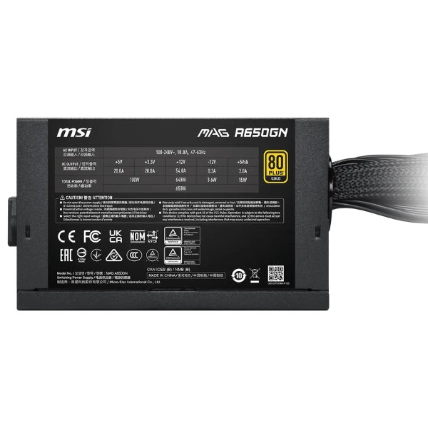 Fuente - de - Poder - MSI - MAG - A650GN - II - 650W - 80 - Plus - Gold - Active - PFC - PCIe - Negro-specs