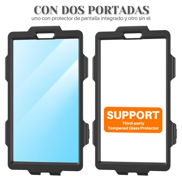 Funda - SEYMAC stock - Lenovo Tab OneTab K9 TB305FU - 8.7 - Protección Antigolpes - Soporte 360° - Correa - Negro