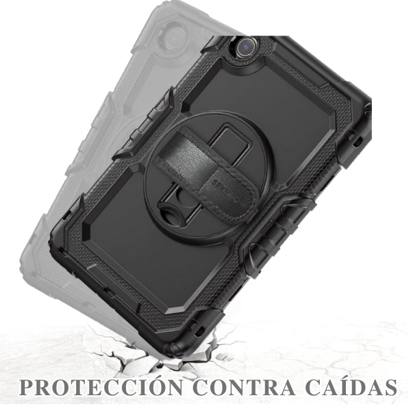 Funda - SEYMAC stock - Lenovo Tab OneTab K9 TB305FU - 8.7 - Protección Antigolpes - Soporte 360° - Correa - Negro