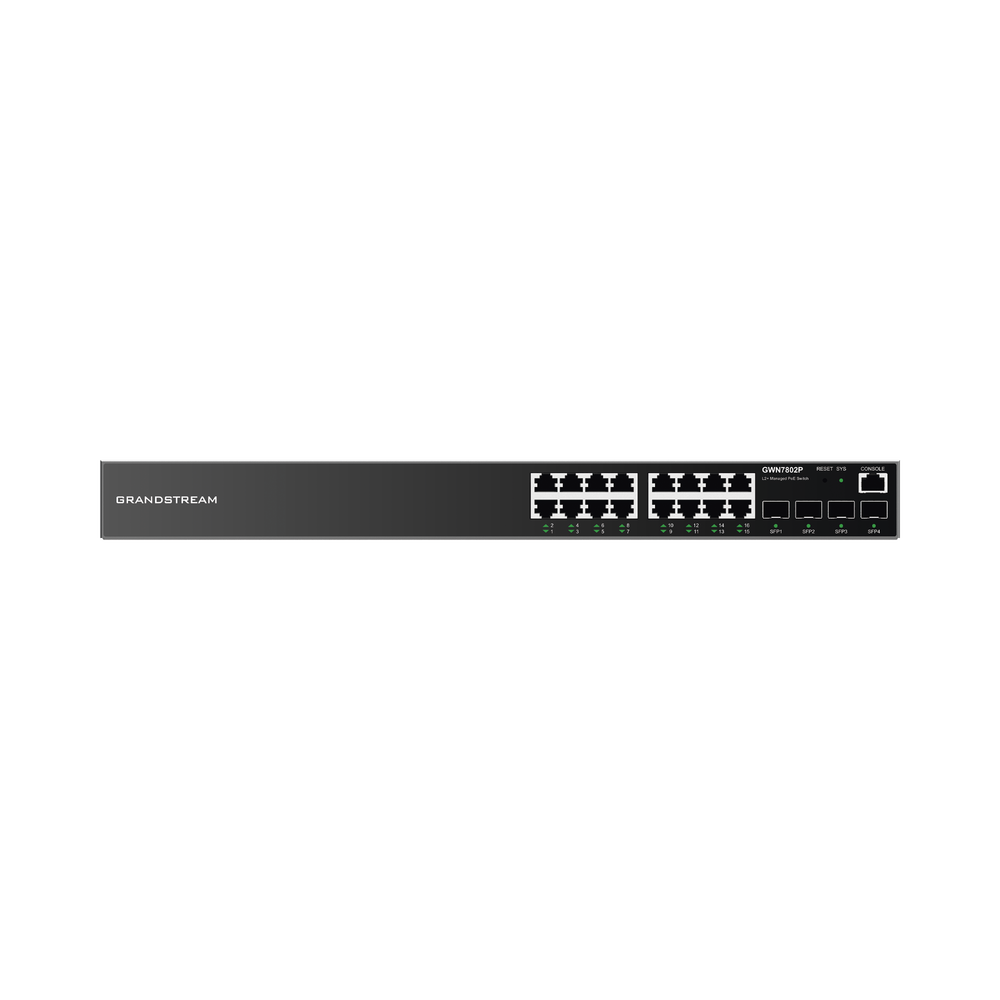 Switch Grandstream GWN7802P 16 Puertos PoE+ Gigabit