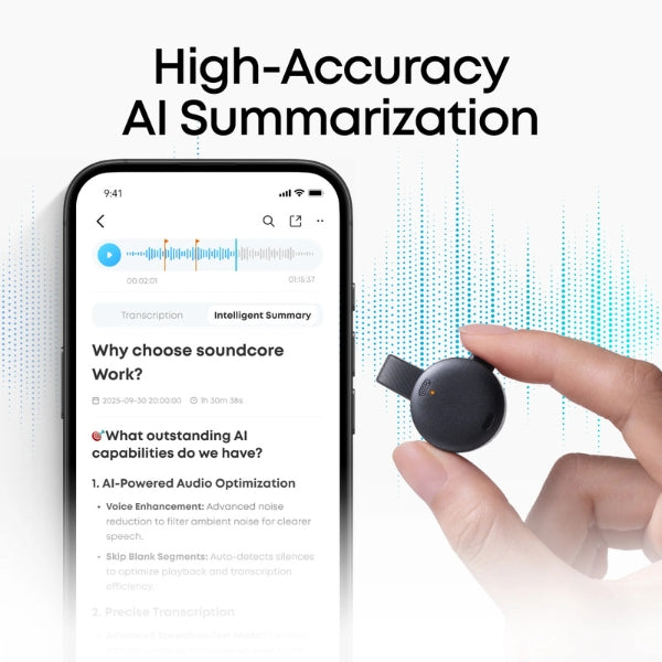 Grabadora-Inteligente-Anker-Work-AI-Notetaker-Negra