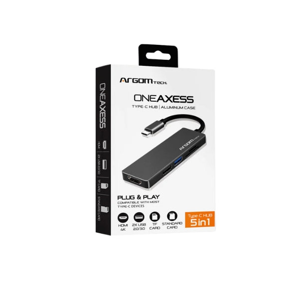 Hub-USB-Argom-One-Axess-Adaptador-5-en-1-Type-C-a-HDMI-4KUSB-3.0USB-2_3