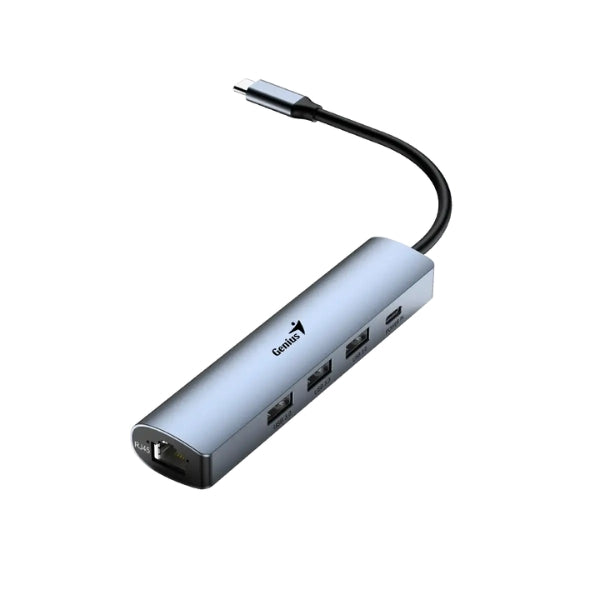 Hub-USB-Genius-UH-545-5-en-1-3x-USB3.0-1xUSB-C-Carga-RJ45-Gigabit-5-Gbps-Gris-Plomo-31240004400-_2