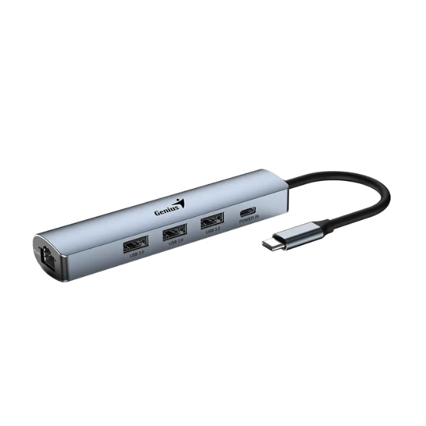 Hub-USB-Genius-UH-545-5-en-1-3x-USB3.0-1xUSB-C-Carga-RJ45-Gigabit-5-Gbps-Gris-Plomo-31240004400-_3