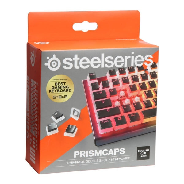 Keycaps - Gaming - SteelSeries - PRISMCAPS - Black - Standard - Doubleshot - PBT - 104 - Piezas - RGB - Mechanical - Keyboards - 60200 - Negro