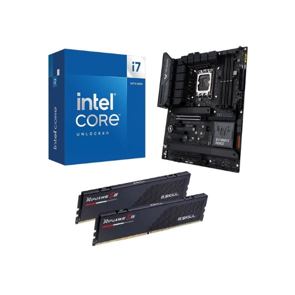 Kit-PC-Intel-Core-i7-14700K, Tarjeta-Madre-ASUS-Z790-Plus-TUF-Gaming-WiFi-D5, Memoria-RAM-G-Skill-Ripjaws-S5-32GB-Kit-DDR5-6000-MHz