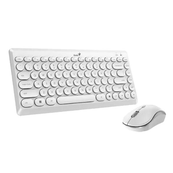 Kit-Teclado-y-Mouse-Genius-Q8000-Inalambrico-2.4GHz-12-funciones-multimedia-indicador-de-bateria-DPI-8001600-Blanco-diagonal
