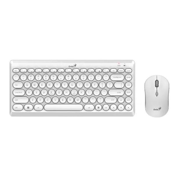 Kit-Teclado-y-Mouse-Genius-Q8000-Inalambrico-2.4GHz-12-funciones-multimedia-indicador-de-bateria-DPI-8001600-Blanco-front