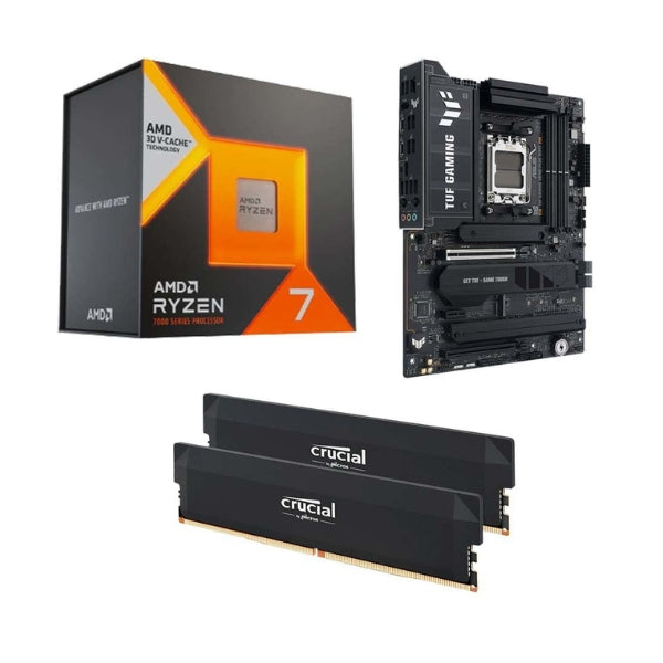Kit-para-PC-Procesador-AMD-Ryzen-7-7800X3D-8-Núcleos-4,2GHz-96MB-Cache-Tarjeta-Madre-ASUS-X870E-Plus-TUF-Gaming-WiFi-Socket-AM5-DDR5-ATX-Memoria-RAM-32-GB-DDR5-(Crucial)