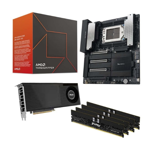 Kit-para-PC-Procesador-AMD-Ryzen-Threadripper-9970X-32-Núcleos-Tarjeta-Madre-ASUS-TRX50-SAGE-Pro-WS-WiFi-sTR5-DDR5-CEB-Memoria-RAM-128-GB-DDR5-Tarjeta-Gráfica-ASUS-AMD-Radeon-AI-PRO-R9700-Turbo-16-GB-GDDR6