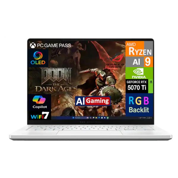 Laptop-ASUS-ROG-Zephyrus-G14-AMD-Ryzen-AI-9-HX-370-32GB-RAM-1TB-SSD-14-NVIDIA-GeForce-RTX-5070-Ti-Win-11-Pro-Platinum-White