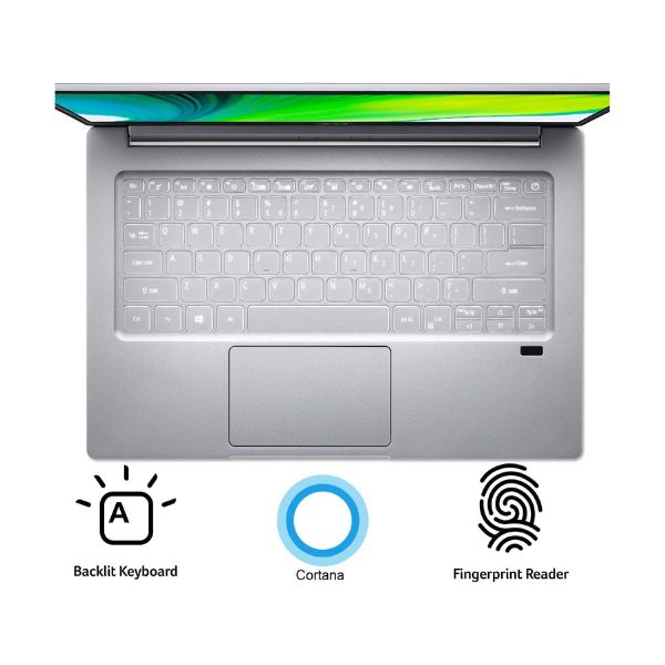 Laptop-Acer-Swif-Plateada-Frontal-lector