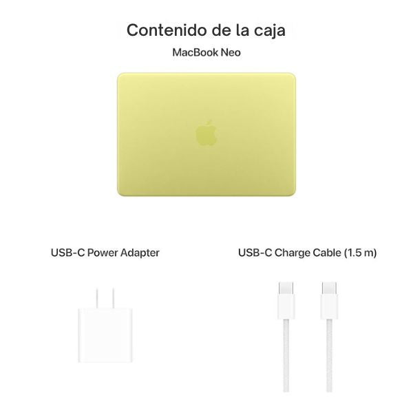 Laptop Apple MacBook Neo 13 MHFD4LLA Pantalla 13 - A18 Pro - 8GB Memoria - 256GB SSD - 5-Core GPU - Citrus