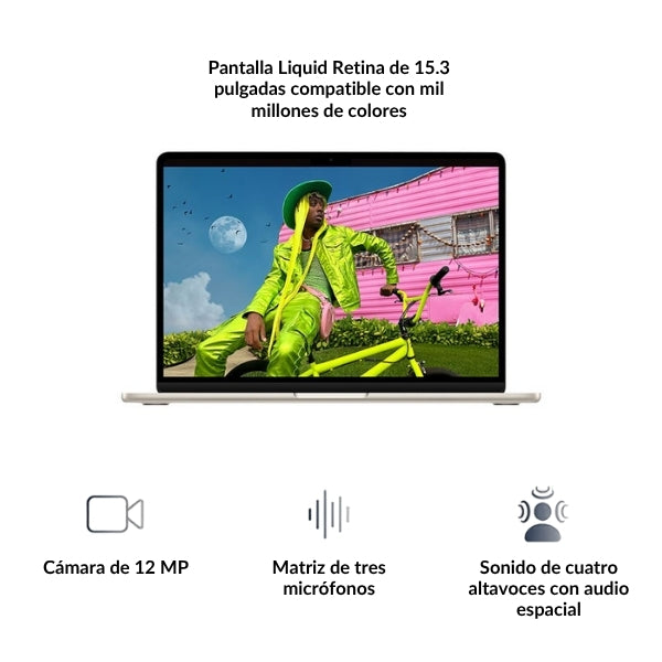 Laptop Apple MacBook Air 13.6 MDHA4LL/A - Apple M5 10-Core - 16GB Unified Memory - 512GB SSD - GPU 8-Core - Starlight