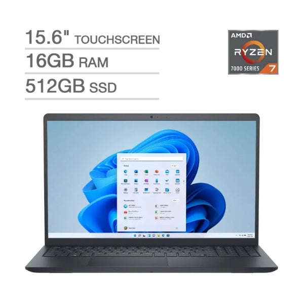 Laptop-Dell-Inspiron-Touchscreen-AMD-Ryzen-7-7730U-(2,8GHz)-16GB-RAM-512GB-SSD-15,6-AMD-Radeon-Black