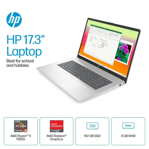 Laptop-HP-17,3-AMD-Ryzen-5-Series-7000-8GB-RAM-512GB-SSD-AMD-Radeon-Natural-Silver