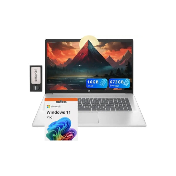 Laptop-HP-FHD-IPS-Business-AMD-Ryzen-5-7430U-16GB-RAM-512GB-SSD-+160GB-Docking-Station-Set-17,3-AMD-Radeon-Win-11-Pro-Silver
