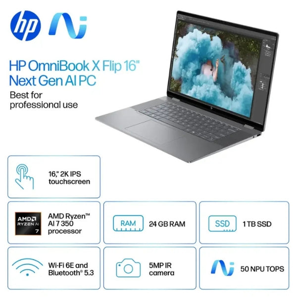 Laptop-HP-OmniBook-X-Flip-2-en-1-Touchscreen-AMD-Ryzen-AI-7-Series-300-24GB-RAM-1TB-SSD-16-AMD-Radeon-860M-Meteor-Silver