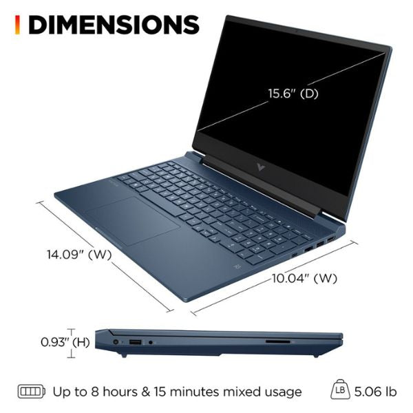 Laptop HP Victus 15.6" Full HD 144Hz Intel Core i5-12450H Memoria 8GB Disco 512 SSD NVIDIA GeForce RTX 3050 4GB