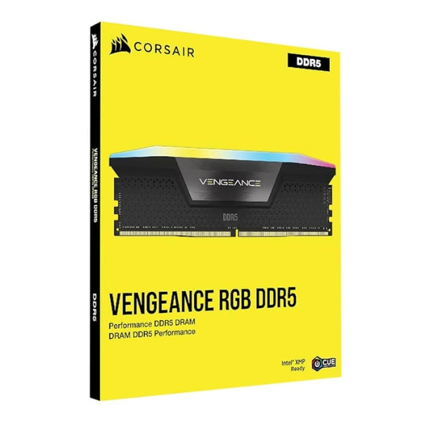 Memoria RAM Corsair VENGEANCE RGB 32GB (2 x 16GB) DDR5-6000 PC5-48000 CL30 Dual Channel Desktop Memory Kit CMH32GX5M2M6000Z30 - Black