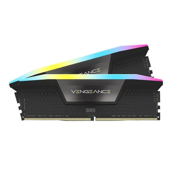 Memoria RAM Corsair VENGEANCE RGB 32GB (2 x 16GB) DDR5-6000 PC5-48000 CL30 Dual Channel Desktop Memory Kit CMH32GX5M2M6000Z30 - Black